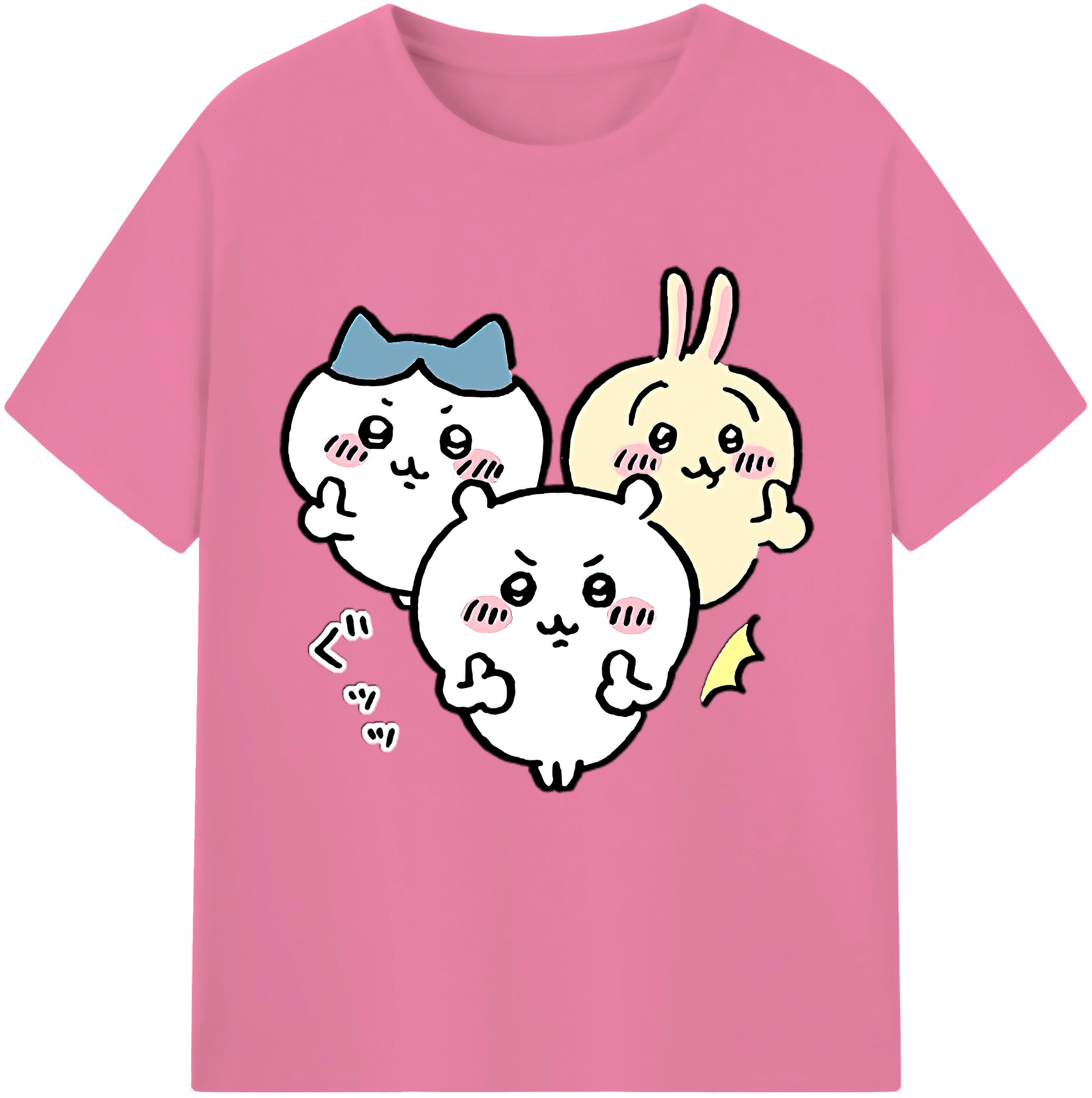 （画像用） ちいかわ うさぎ Chii-kawa usagi 綿100％半袖Tシャツ（フロントプリント）